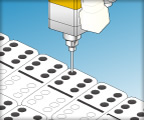 Dispense ink to the domino