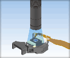 Glue and UV curing to lens parts